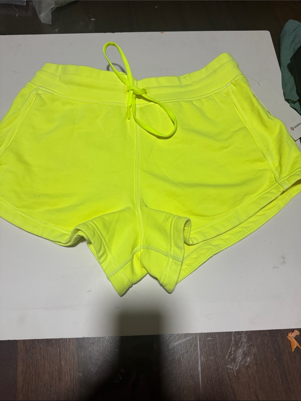 lululemon athletica Neon Yellow Drawstring Athletic Shorts